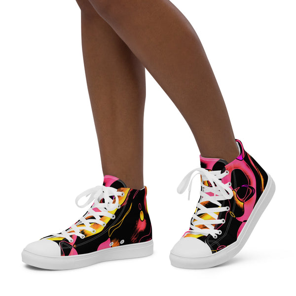 Women’s high top canvas shoes Pretty Pink - SAVANNAHWOOD