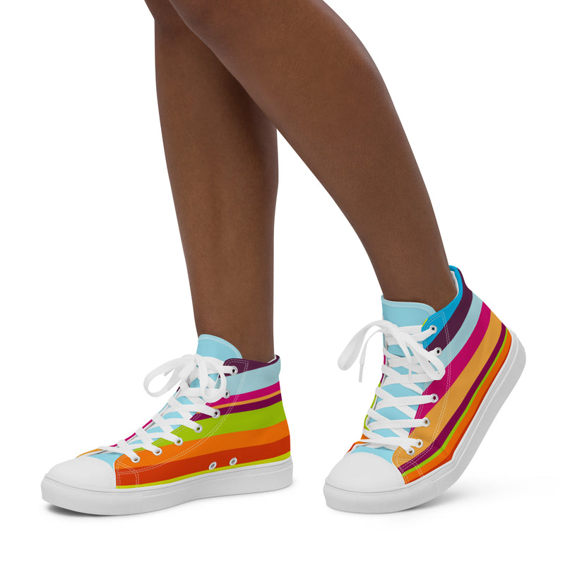 Women’s high top canvas shoes Striped - SAVANNAHWOOD
